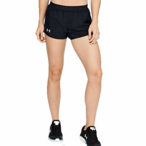 Under Armour UA HeatGear Ladies Fly By 2.0 Black Sports Running Mini Shorts S
