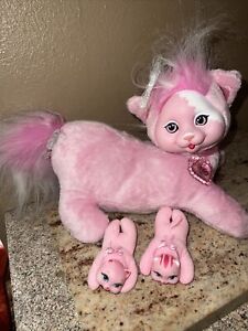 Kitty Surprise Just Play Pink Mama Cat 2 Baby Kittens Toy Plush Stuffed Animal