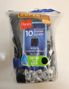 Hanes Boys' ComfortSoft Waistband Boxer Briefs 10-Pack. Assorted - Small 6/8 new - Picture 1 of 4