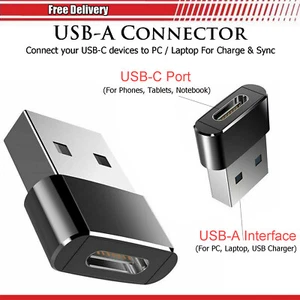 Fast USB C To USB A Charger Converter Adapter For Samsung Galaxy A15 / A15 5G UK - Picture 1 of 5