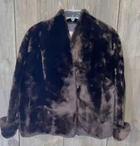 Vintage Sheared Beaver Fur Swing Jacket Brown Kaufman Strauss Small 1960's - Picture 1 of 8