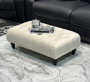 Footstool Footrest Pouffe Foot Stool Coffee Table Padded Ottoman Seat Bench - Picture 1 of 20