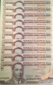 Philippines 100 Piso 2010 P 194b CUNC Commemorative Bangko Sentral - Picture 1 of 2