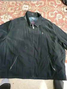 VINTAGE Polo Ralph Lauren Corduroy Bomber Jacket Mens 4XLT Black - Picture 1 of 4