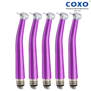 COXO Dental Alta Velocidad Pieza de Mano 4 Agujeros Pulsador Único Spray de Agua Púrpura - Imagen 1 de 15