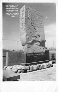 RPPC Kensington Runestone Replica Alexandria, MN ca 1950s Vintage Photo Postcard - Picture 1 of 2