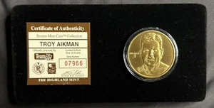 Highland Mint Coin Troy Aikman Bronze 7966/25000 In Case - Picture 1 of 3