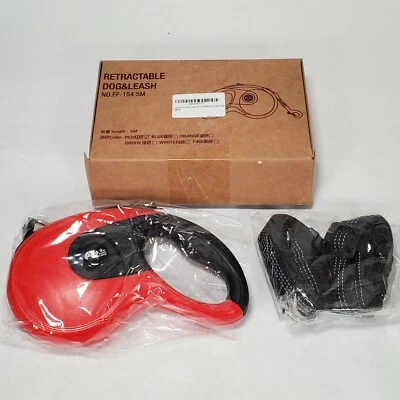 Dog Leash and Bungee Retractable - Up to 120 lbs and 16.5' Rope Lead Red - Image 1 of 4