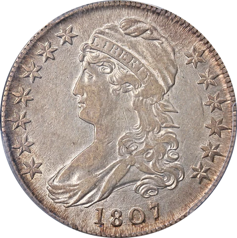 1807 Bust Half Dollar Large Stars 50/20 PCGS AU53 0-112 R.1 Nice Eye Appeal Cover