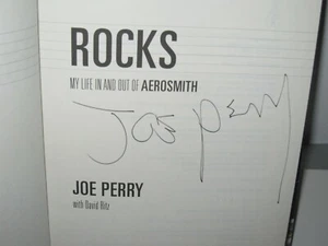 JOE PERRY SIGNED ROCKS BOOK AEROSMITH HOLLYWOOD VAMPIRES ICON AUTOGRAPH PROOF  - Picture 1 of 5
