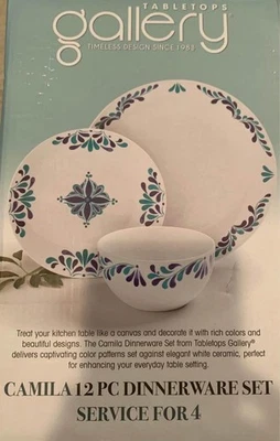 ¡Nuevo! Juego de vajilla redonda Camilla de mesa ilimitada 12 piezas, servicio para 4 Foto 1 de 4