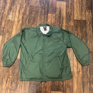 Vintage Auburn Sportswear Jacket Mens 2XL Forest Green Windbreaker Snap Nylon - Picture 1 of 9
