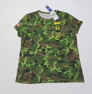 Nike Oregon Ducks Camo Performance Short Sleeve Shirt Women's XL Olive Green - Picture 1 of 7