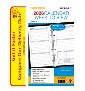 2026 Diary Refill Debden DayPlanner Personal Week to View Ruled PR2700 - Bild 1 von 5
