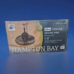 Hampton Bay Conyer 20 in. Indoor/Outdoor 3-Speed Fan Matte Black w/ Hanging Hook - Picture 1 of 6