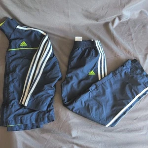 Boys Adidas 2 Piece Jumpsuit Blue White Green Youth Size 7 - Picture 1 of 9