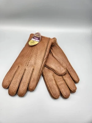 复古 正品 DeerSkin 手套 Towncraft JC Penny,毛皮衬里,Med (9-9.5) 全新无标签 — 第 1/2 张图片