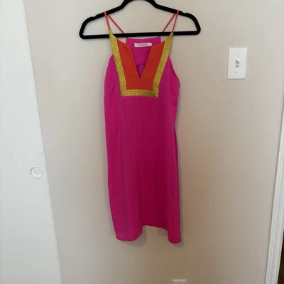 Mini Vestido de Seda Alice & Trixie Espalda Corredora Sin Mangas Rosa Neón Para Mujer Talla Pequeña Foto 1 de 3