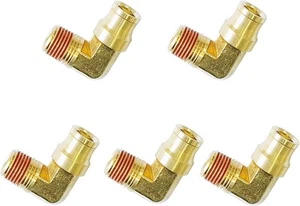3/8" Tube OD x 1/4" NPT Male Elbow, 3/8" x 1/4" Elbow - Picture 1 of 5