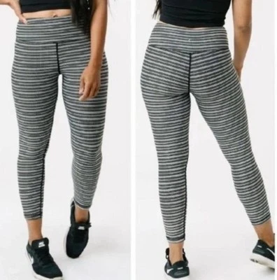 ZYIA Active Leggings Size 6-8 Aztec Adrenaline Herringbone Black & White Stripe  - Image 1 of 4