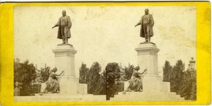 ITALIE MILANO Monumento a Cavour, vue stéréo PHOTO photographie circa 1880 - Picture 1 of 1