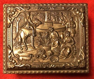 Vintage Messing Kupfer Orientalisch Repousse Zigarette Humidor Markt Zigarette Zigarre - Bild 1 von 11