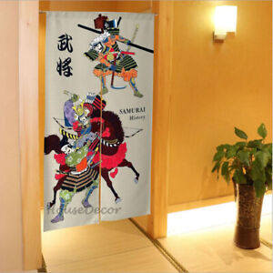 NOREN Japanese Door Curtain Samurai Story Pattern Room Doorway Divider Tapestry 
