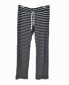 J. CREW WOMEN'S B&W STRIPED DRAWSTRING LOUNGE PANTS - S - Picture 1 of 4