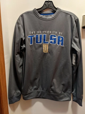Tulsa University Men's Small Gray Polyester Champion Sweatshirt NWT Cover