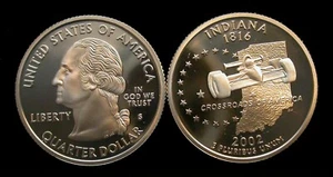 2002 S Silber Indiana Quarter in PP - 0,99 Schiff - Bild 1 von 1