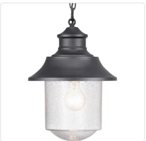 Progress Lighting Lakelynn 1-Light Textured Black Outdoor Pendant Light - Picture 1 of 1