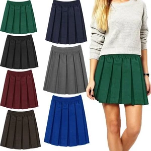 Girl's Box Pleated Premium Quality Skirt Kids Elasticated Waist Sports Uniform - Picture 1 of 8