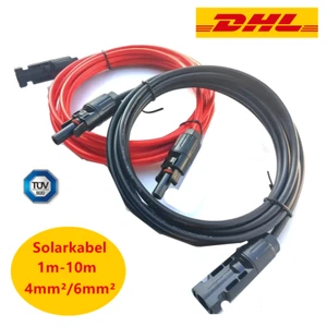 Solarkabel 4mm² 6mm² Verlängerungskabel Solarstecker mit PV Stecker Rot+Schwarz - Bild 1 von 34