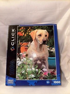 New Sealed Mega Puzzle Click 1000 Pieces Golden Labrador Garden Watch 27" x 19" - Picture 1 of 4