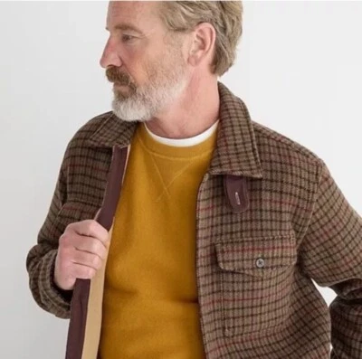 J. Crew Cedar houndstooth Plaid Wallace  & Barnes Button Down shirt Jacket L - Image 1 of 4