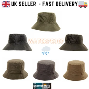 Sombreros de cubo de lluvia encerados unisex Fidra, plegables, embalables. Franqueo rápido del Reino Unido - Imagen 1 de 8