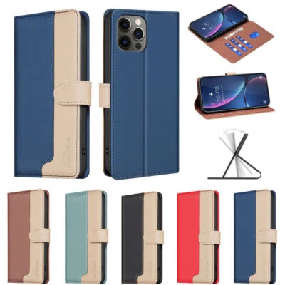 Funda tipo billetera de cuero con empalme para teléfono Huawei Honor 200 100 90 X50i X9B X7B X8B Foto 1 de 4