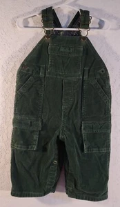 Vintage OshKosh B'Gosh 6-9Months Green Corduroy Flannel Lined Overalls - Picture 1 of 7