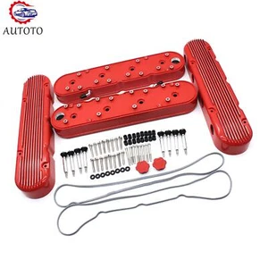 2pcs Aluminum Red Valve Covers Fits For 241-184 LS Chevy LS1 LS2 LS3 LSX Engine - Picture 1 of 12