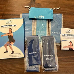 Resistance Loop Exercise Bands Fit Simplify Instruction Guide Carry Bag Workout - Picture 1 of 5