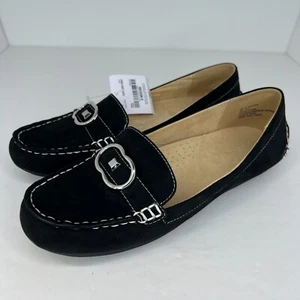 Liz Claiborne Womens 024-1332 Black Lc Antonia Fabric Slip-On Size 9M Loafers - Picture 1 of 9