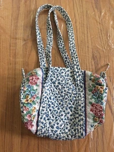 Bolso Cartera Vera Bradley Retirado Raro De Colección Años 90 Miller Delft Azul Floral Firma - Imagen 1 de 1
