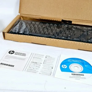 HP USB Wired Keyboard QWERTY KU-1156 Black BNIB For Computer Laptop Brand New - Picture 1 of 24