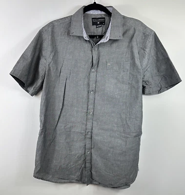 Billabong men's grey 100% cotton short sleeved shirt button up casual Size M - image 1 of 4