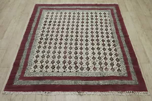 Washable Cotton Area Rug Indoor Living Room Carpet 4x4 6x6 8x8 Ft Square Rug - Picture 1 of 12