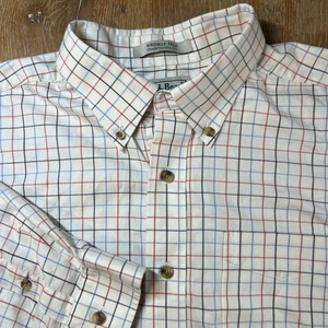 Camisa LL Bean Para Hombres Grande Manga Larga Con Botones Sin Arrugas Cuadros Otoño - Imagen 1 de 5