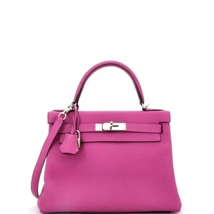 Hermes Kelly Handbag Pink Togo with Palladium Hardware 28 - Picture 1 of 8
