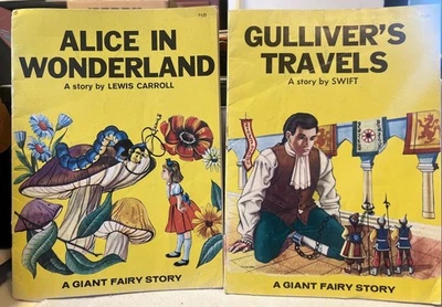 TWO Vintage A Giant Fairy Story Books GULLIVER’S TRAVELS - ALICE IN WONDERLAND - Image 1 of 4
