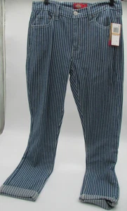 Neu mit Etikett Dickies Damengröße 7/28 Junior schmale Passform blau weiß gestreifte Ameisen - Bild 1 von 11