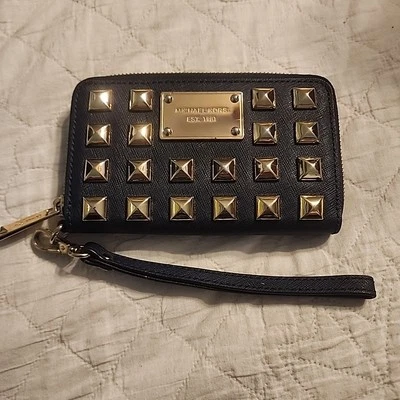 Bolso sin asas pequeño Michael Kors azul marino y dorado tachonado Grayson limpio Foto 1 de 4